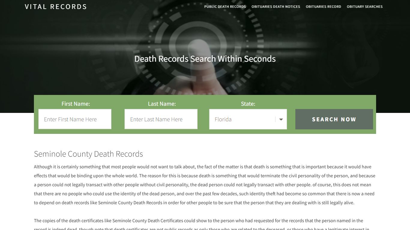 Seminole County Death Records |Enter Name and Search|14 ...